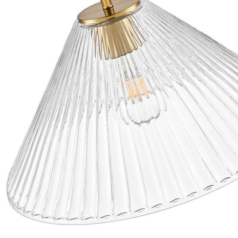 LamQee 1 -Light Metal Cone Pendant Light Adjustable Hanging Lighting - 15.7inch