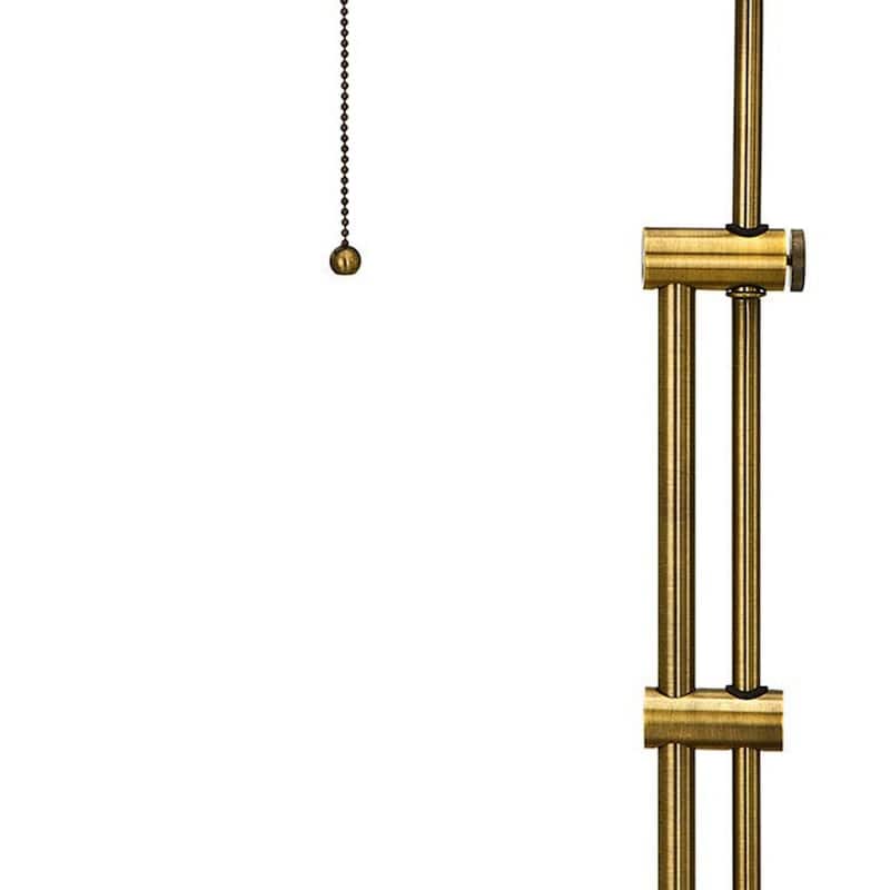 Metal Pull Chain Table Lamp with Rectangle Shade Dimmable Adjustable - 16” x 7” x 26” (D x W x H)