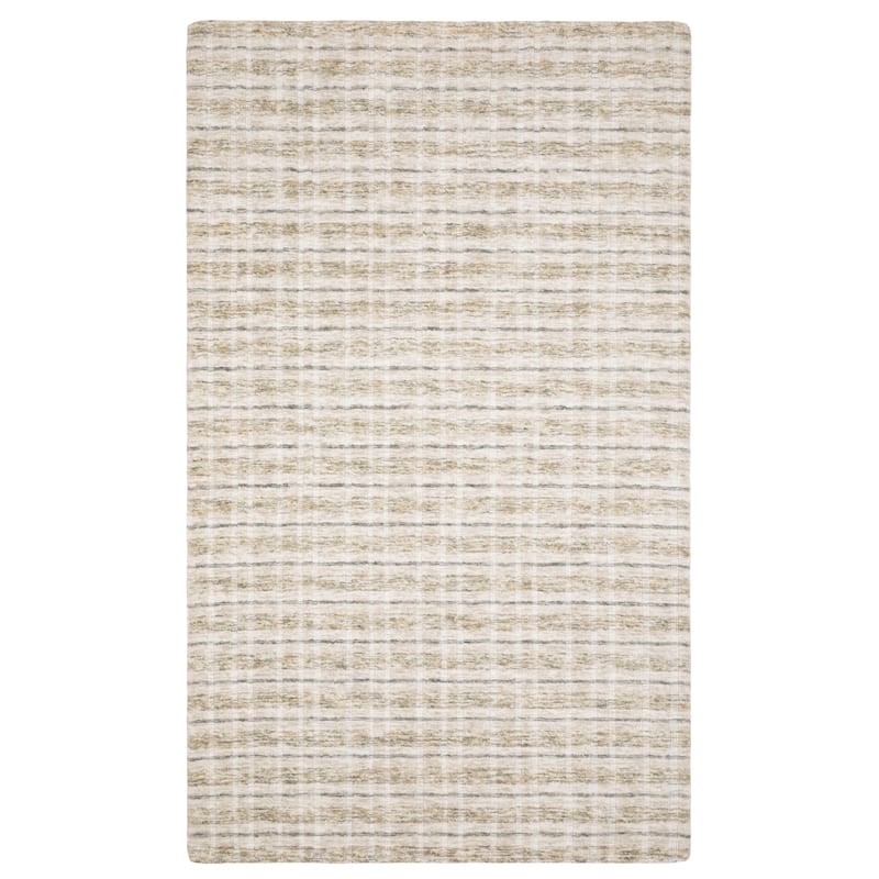 Thalia Scandinavian Textured Stripes Beige/ Gold PET Yarn Area Rug-