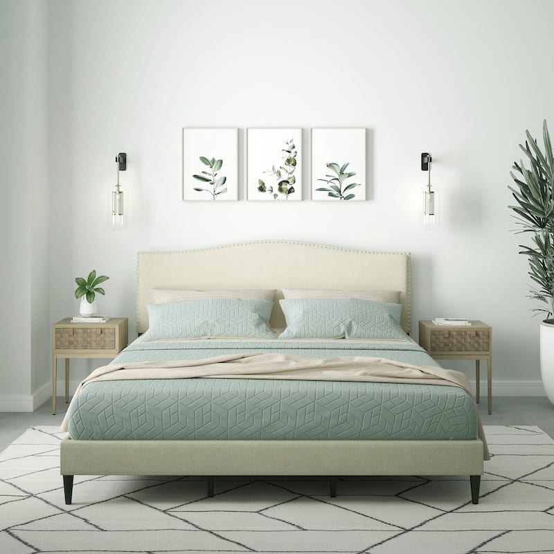 Kameli Upholstered Bed - King - Beige