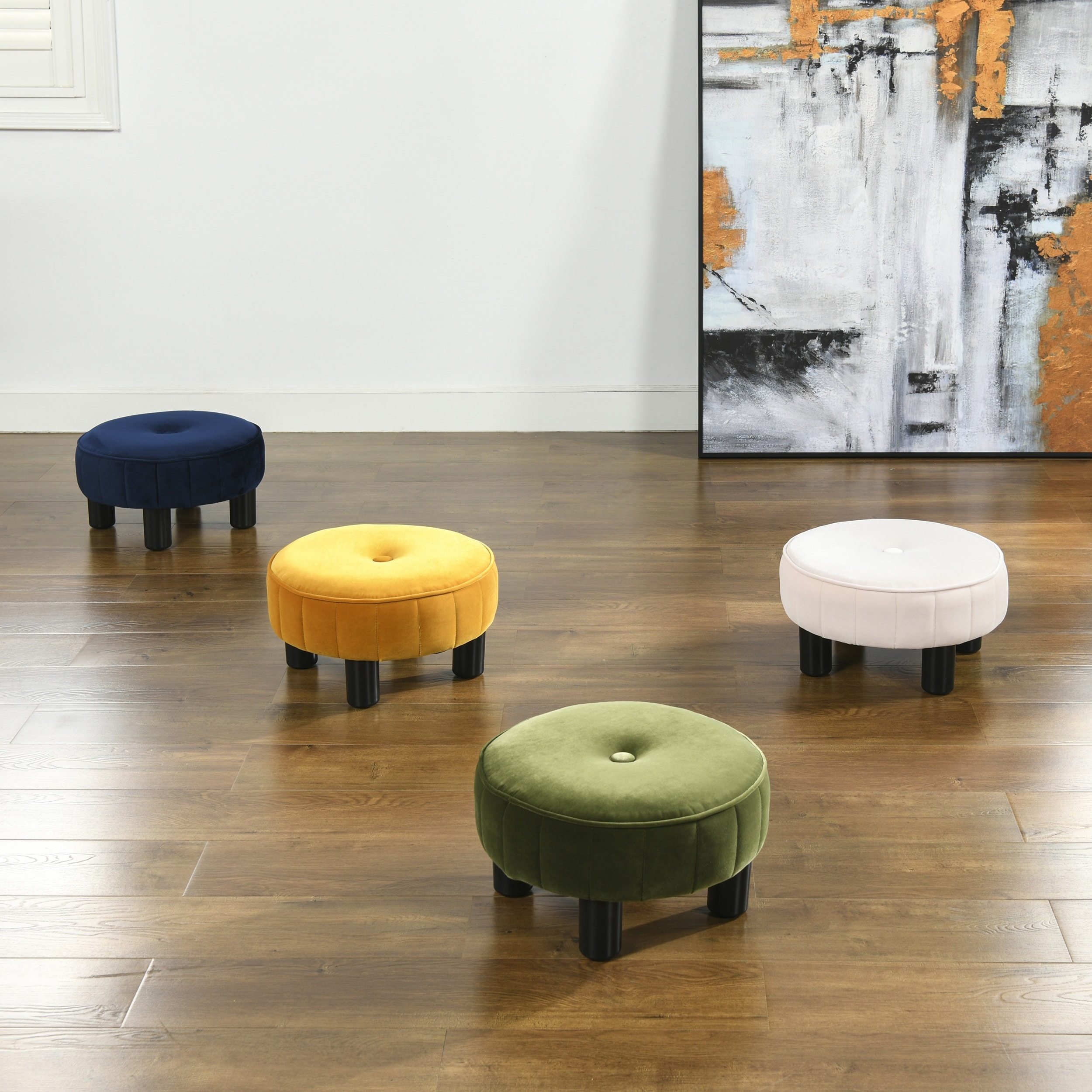 Riley 16" Round Footstool Ottoman