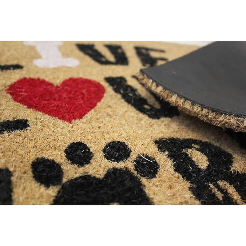 Printed Coir Doormat, Durable Outdoor/Indoor Rug, Welcome Mat, Pets