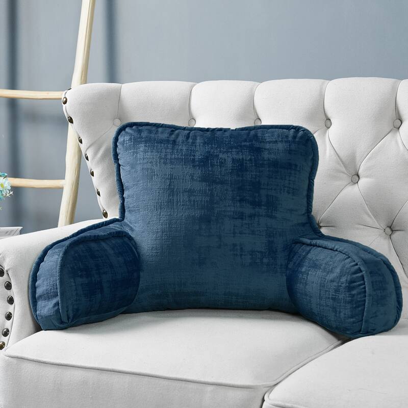 Textured Velvet Bedrest Reading Pillow Cover & Filling