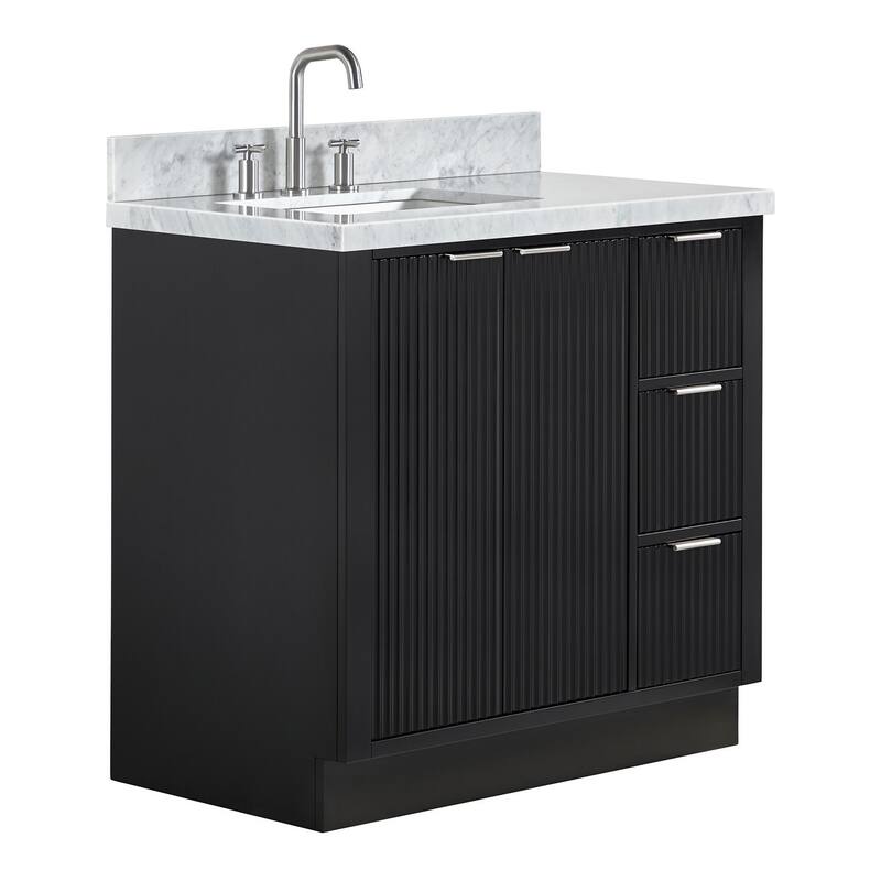 Ariel P37LCWRVO Milan 37" Free Standing Single Basin Vanity Set with