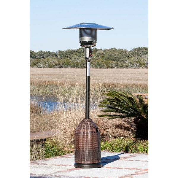 Fire Sense 60763 46 000 Btu All Weather Wicker Tank Cover Patio Heater Mocha