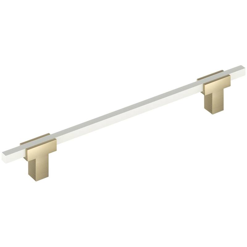 Amerock Urbanite 7-9/16 Inch Center to Center Bar Cabinet Pull - Golden Champagne / White