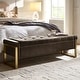 preview thumbnail 4 of 53, Alina Modern Upholstered Flip Top Storage Bench with Metal Legs by HULALA HOME Brown