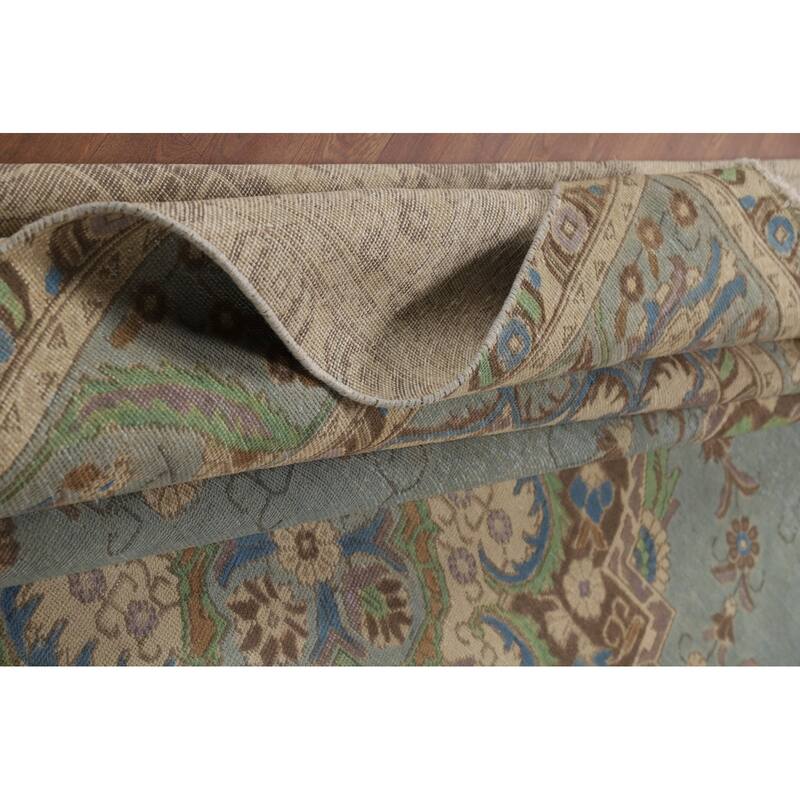 Floral / Medallion Tabriz Persian Area Rug Hand-Knotted Wool Carpet - 9'6"x 12'7"
