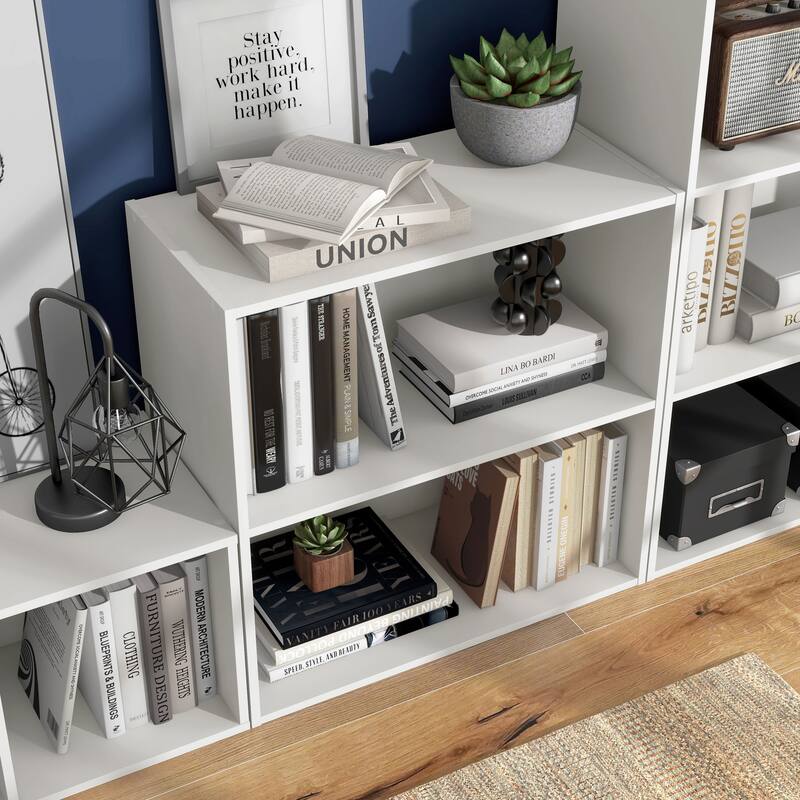 DH BASIC Modern Wood Customizable Stackable Storage Organizer - Cube Shelves, Drawer Cabinet, Bookcase with Doors by Denhour