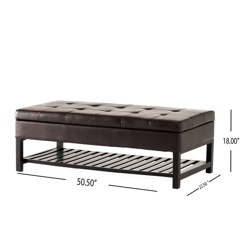 Miriam Wood Storage Ottoman Bench by Christopher Knight Home