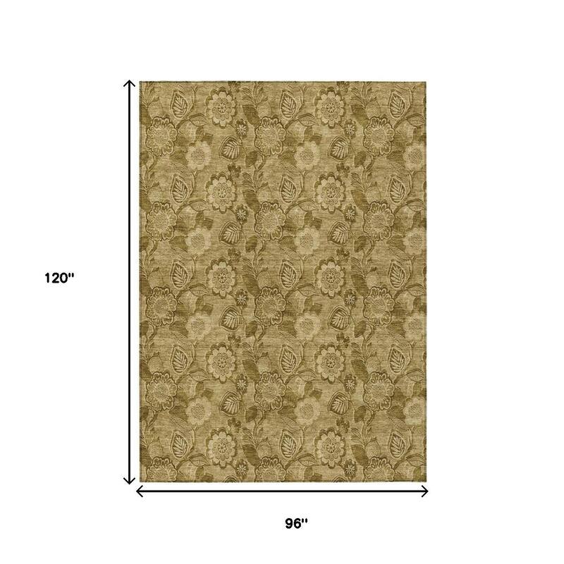 HomeRoots Floral Transitional Rectangle Outdoor Rug