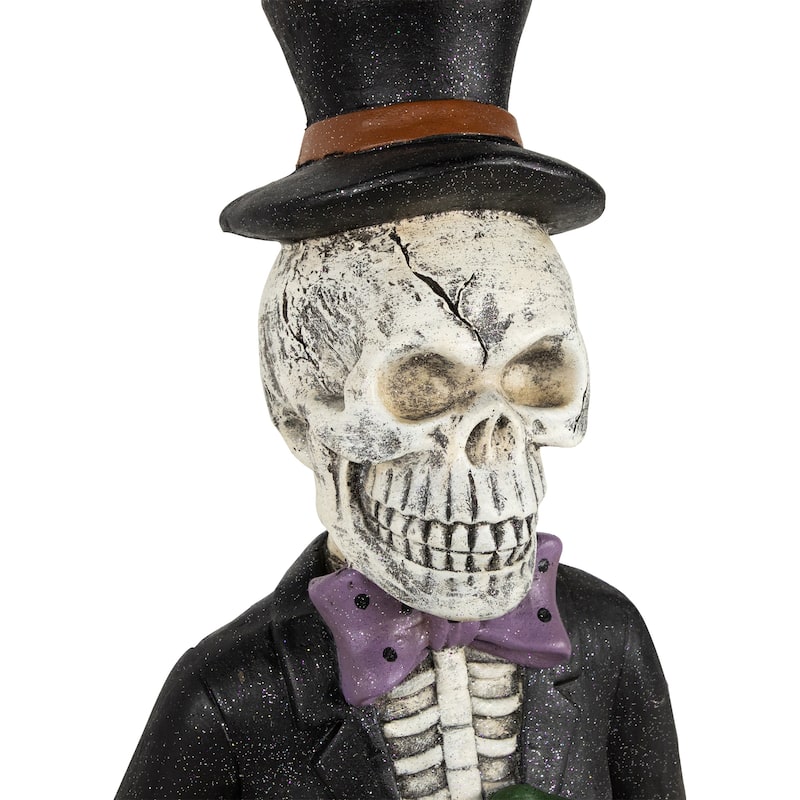 LED Lighted Skeleton with Jack-O-Lantern Halloween Decoration - 23.5"