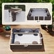 preview thumbnail 3 of 7, Qaba Kids Sandbox with Cover, Square 47" HDPE Large Sand Pit with 4 Seats, Waterproof Bottom Liner,, Brown