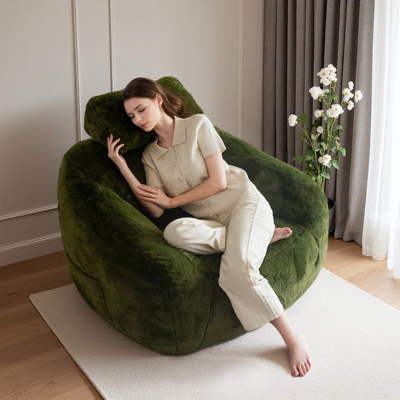Giant Bean Bag Sofa Chair with a Pillow