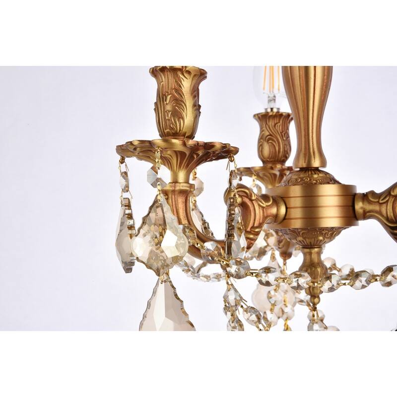Somette Lugano 3-light Royal Cut Crystal and French Gold Flush Mount