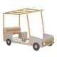 preview thumbnail 13 of 11, Pine Wood Twin Size Car Kids Bed Frame with LED Lights, Ceiling Cloth, Comfortable Pillow, and Magazine Holder, Natural