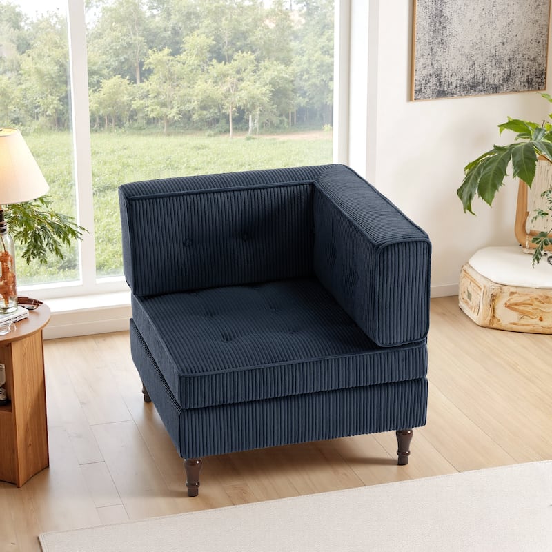 Modern Corduroy Corner Armchair Armless Chair sofa