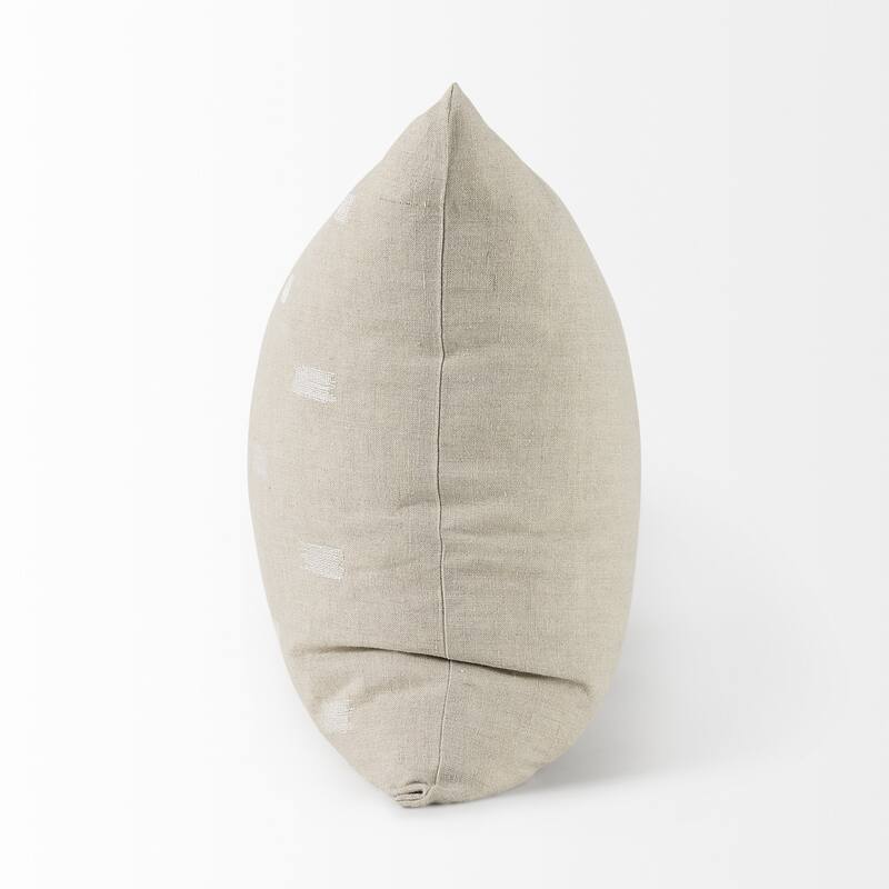 Canvas Beige and White Accent Pillow Cover