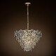 preview thumbnail 6 of 7, 6-Light Glam Silver Leaf Tiered Chandelier with Hexagonal Glass Accents - W:19.7"
