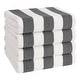 preview thumbnail 1 of 64, American Soft Linen,100% Cotton 4 Pack Beach Towels, 30 x 60 Cabana Striped Pool Towels Gray