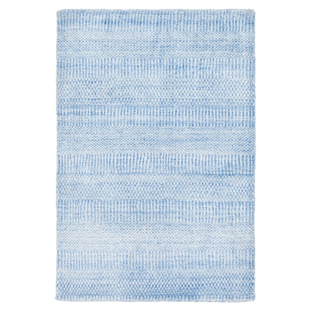ECARPETGALLERY Hand Tufted Pearl Blue Wool Rug - 2'0 x 3'0