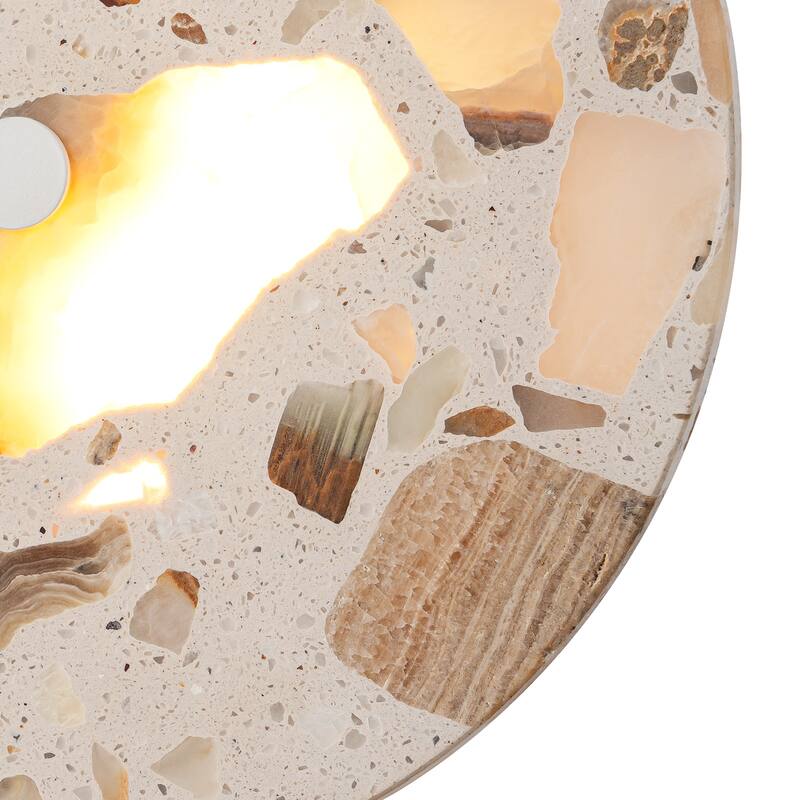 Terrazzo LED Wall Light with Multicolor Marble Pattern Fixture