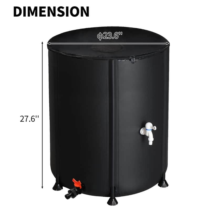 Black PVC Rain Barrel