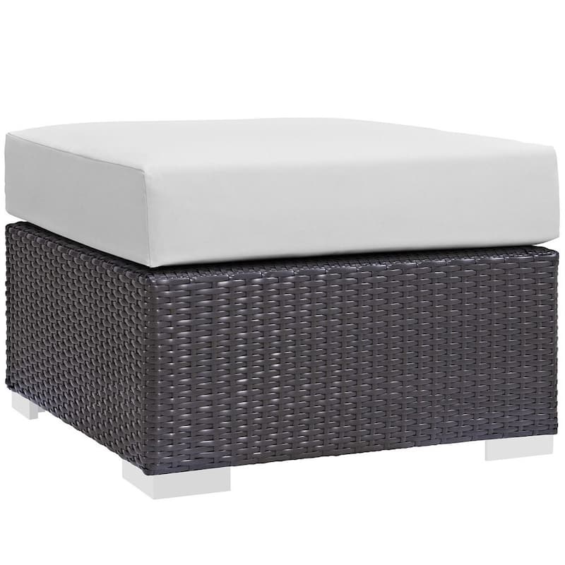 Sadie Upholstered Outdoor Patio Ottoman by Havenside Home