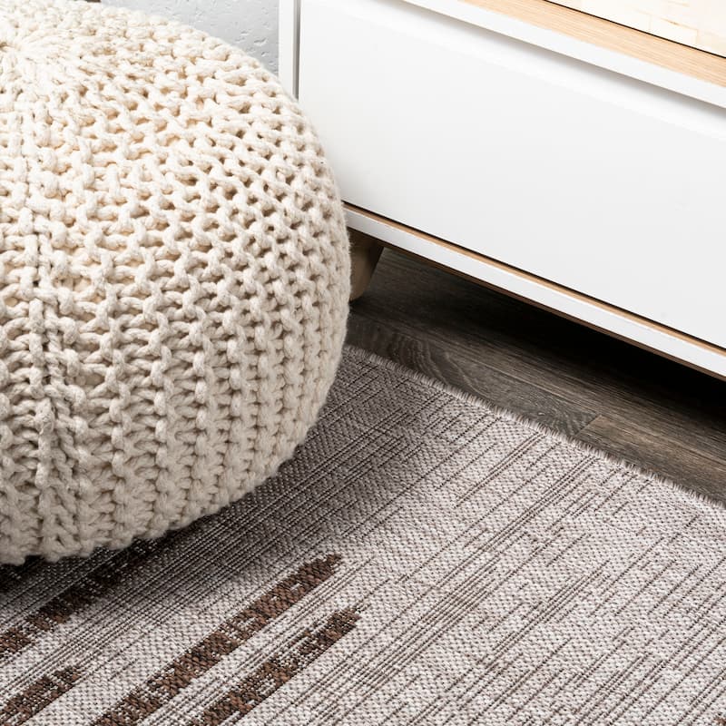 JONATHAN Y Colonia Berber Stripe Geometric Indoor/Outdoor Area Rug