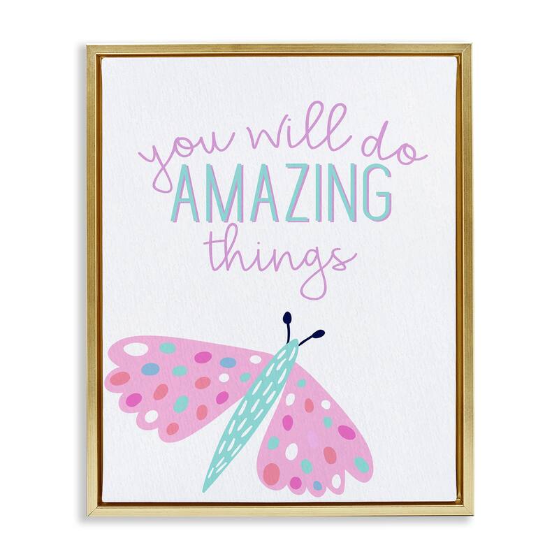 Stupell You Will Do Amazing Things Framed Floater Canvas Wall Art Design By Kim Allen - 25 x 31 - Gold