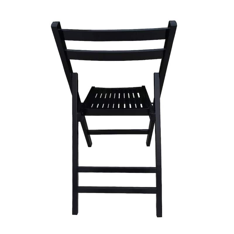 4 Pack Wood Folding Chair with Slatted Seat