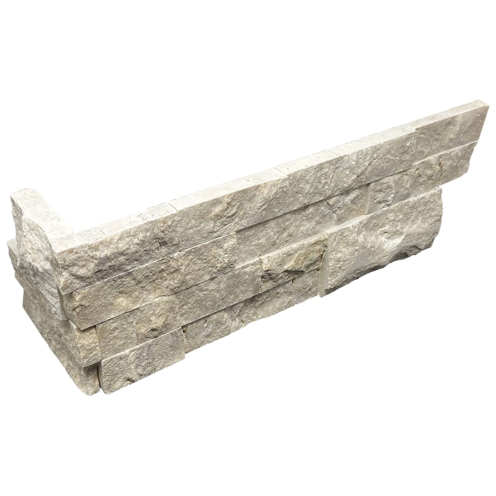 Renata Travertine 6" x 24" Split Face Ledger Corner
