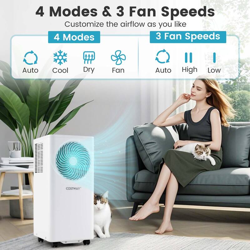 3-in-1 Floor AC Unit w/ Dehumidifier 8200BTU Portable Air Conditioner、