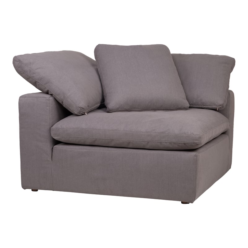 Aurelle Home Corbin Modern Modular Sectional Piece - Corner Chair - Livesmart Fabric Grey