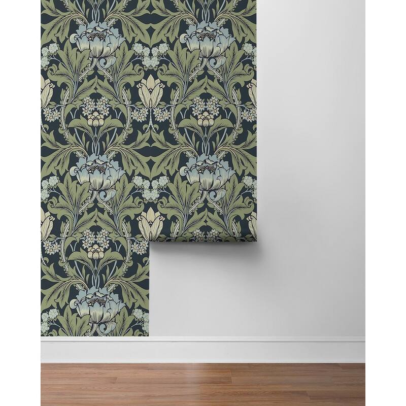Seabrook Designs Primrose Garden Floral Prepasted Wallpaper