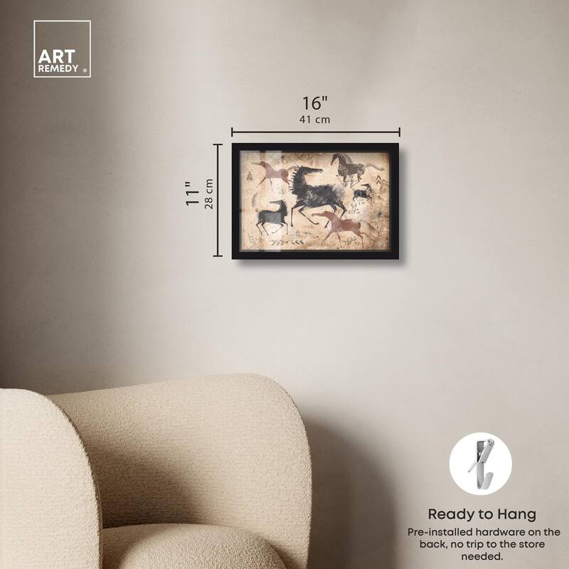 Cave Drawing Horses Shadowbox by Art Remedy