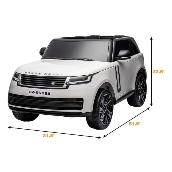 dimension image slide 3 of 4, 2 Seater Battery Operated 24V Electric Truck Vehicle Licensed Land Rover with Spring Suspension