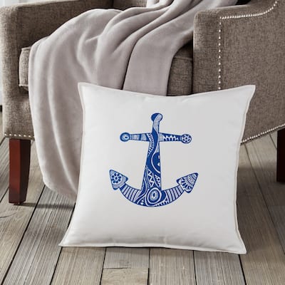 Anchor Cotton Canvas 20-inch Pillow