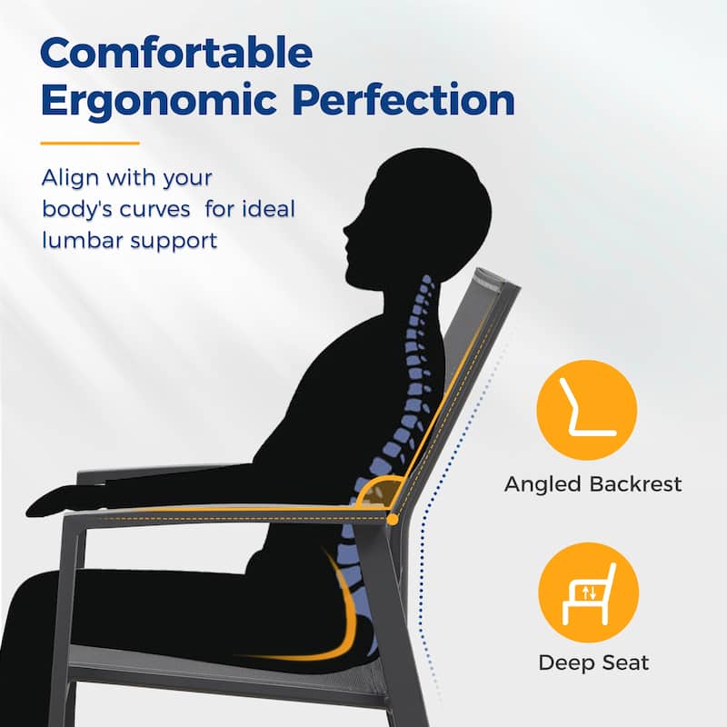 Stacking Aluminum Patio Dining Armchair (Set of 4)