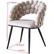 preview thumbnail 10 of 8, Modern chair(set of 2 ) with golden color iron tube legs, soft cushions and comfortable backrest, hairball back