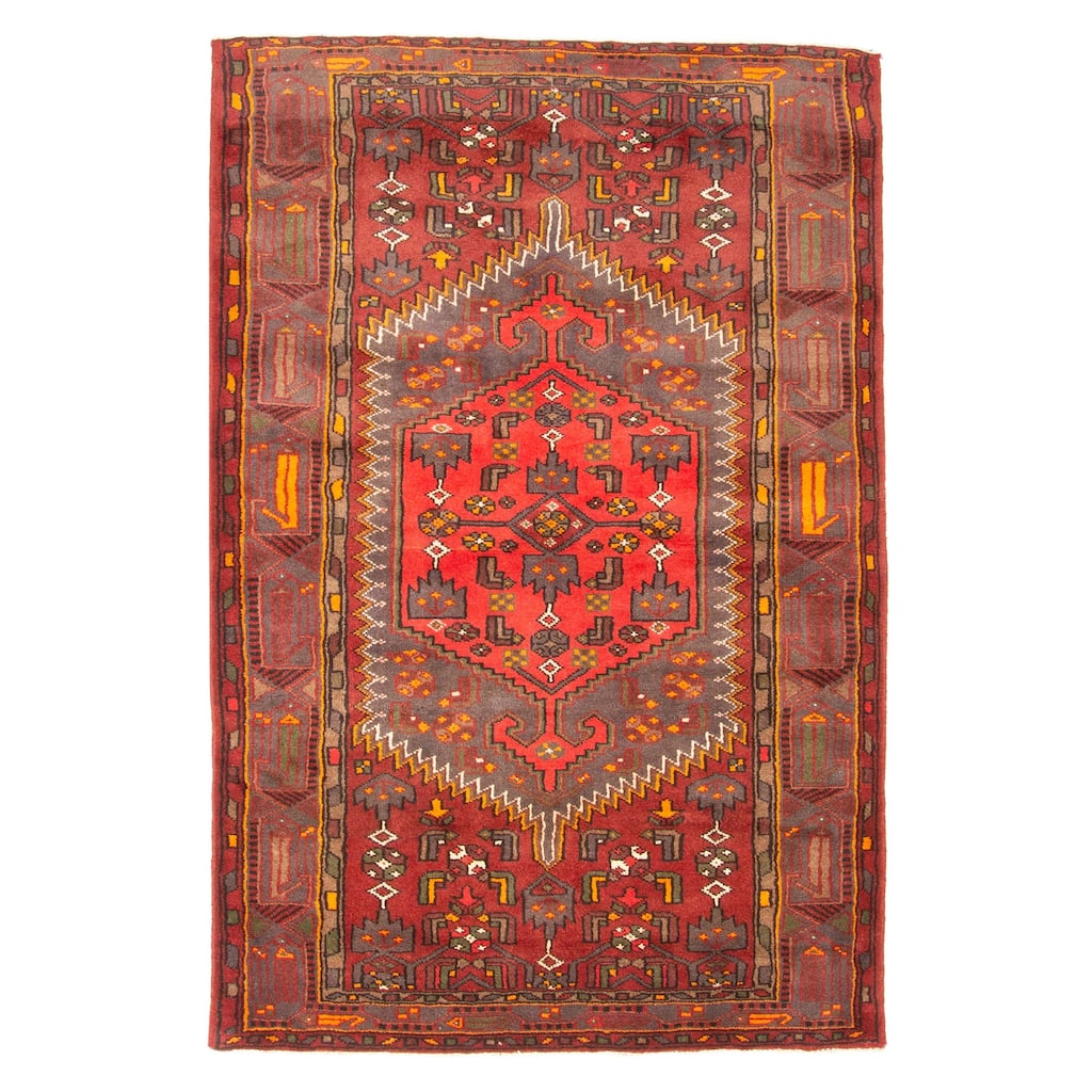 ECARPETGALLERY Hand-knotted Andelz Red Wool Rug - 4'6 x 6'8