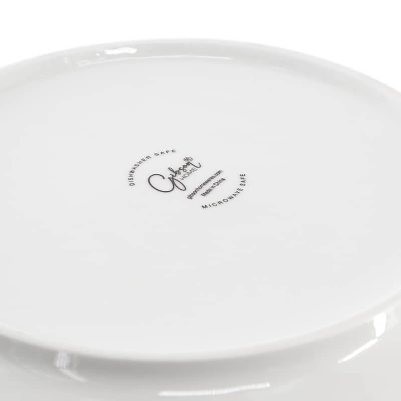 Gibson Home 2 Piece 11 Inch Round Fine Ceramic Serving Bowl Set in White