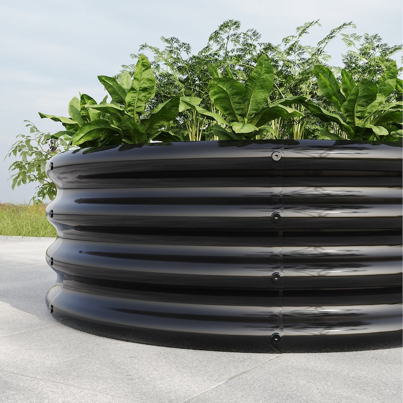 32.08"x11.4" Tall Round Raised Garedn Bed, Metal Raised Beds