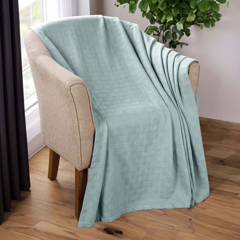 Superior Basketweave All-Season Bedding Cotton Blanket