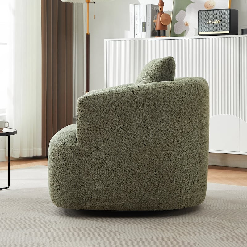 360 Swivel Upholstered Barrel Sofa Chair