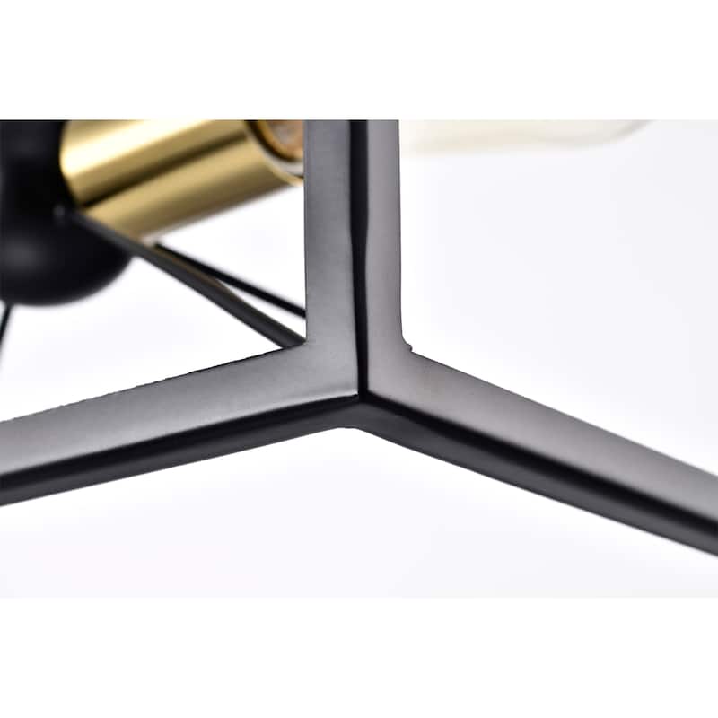 Judith 32 Inch Kitchen Island Ceiling Lighted Chandelier Modern-Contemporary Style Matte Black Finish 4-Light - N/A