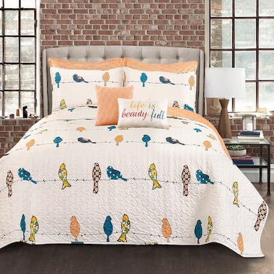 Lush Decor Rowley Birds 7 Piece Quilt Set
