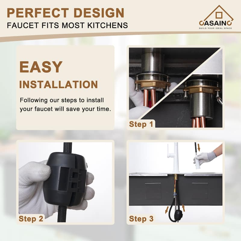 Single Handle Pull-Down Sprayer Kitchen Faucet