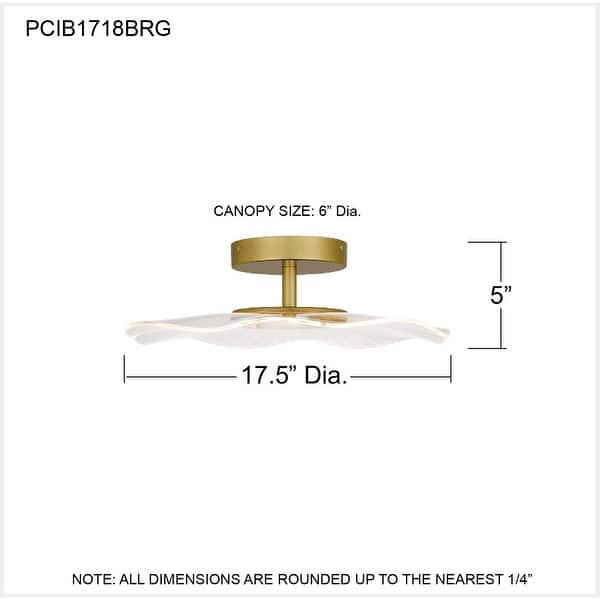 Ibis Integrated LED Brushed Gold Semi-Flush Mount