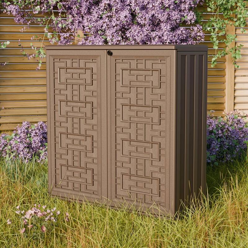 Outdoor Resin Deck Box Storage Shed for Garden,Patios,Backyards,Tools